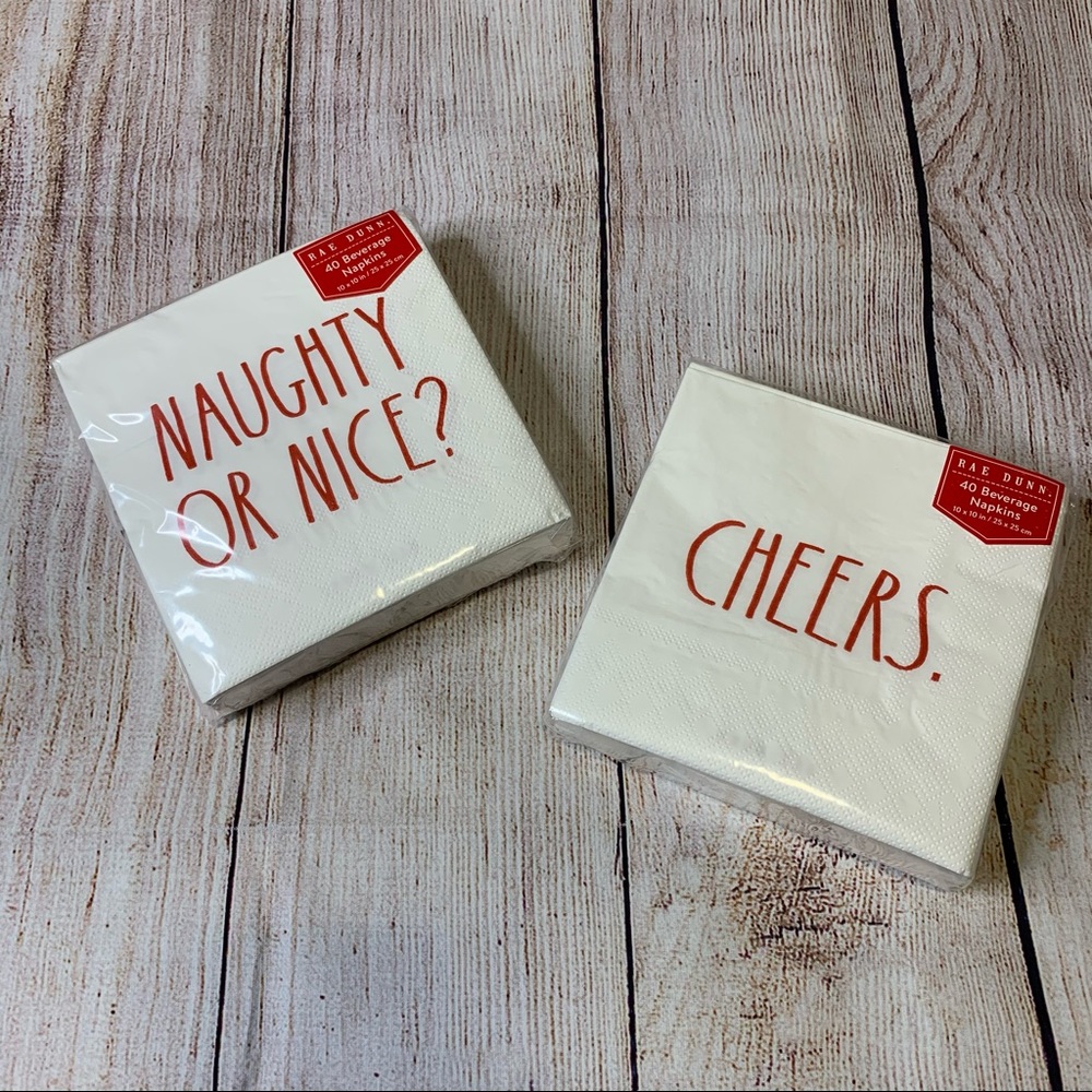 Rae Dunn Beverage Napkins NIP BUNDLE